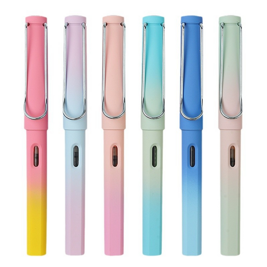 Gradient-color E-tip, EF-tip, upright posture, ink cartridge, ink, fountain pen