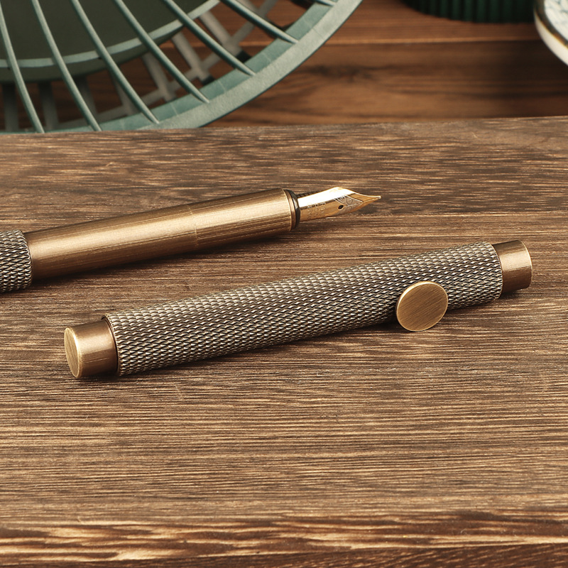 Brass, retro-style, mini, pocket-sized, portable pen