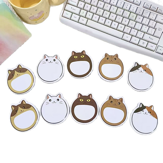 Cute sticky notes in the shape of various cartoon animals, perfect for cats!