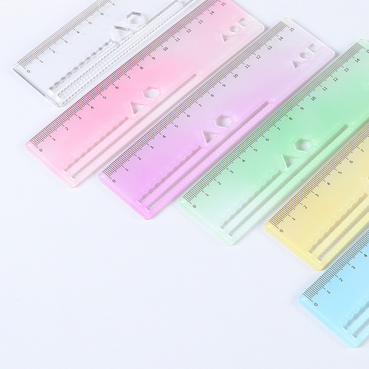 Acrylic rulers for drawing, measuring, and use as school supplies – ideal tools for students.