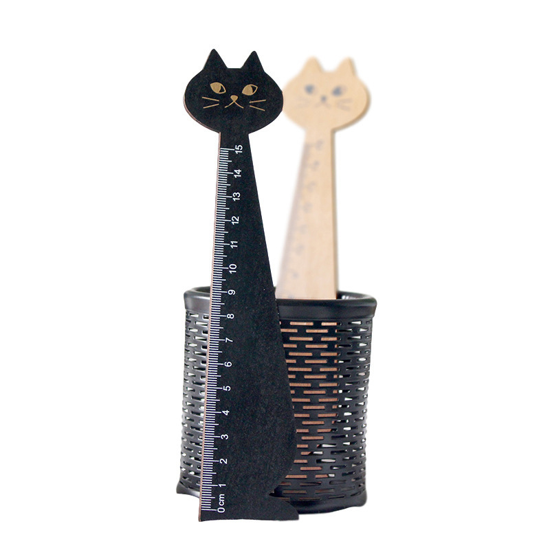 Wooden, creative, and adorable cat-shaped wooden ruler