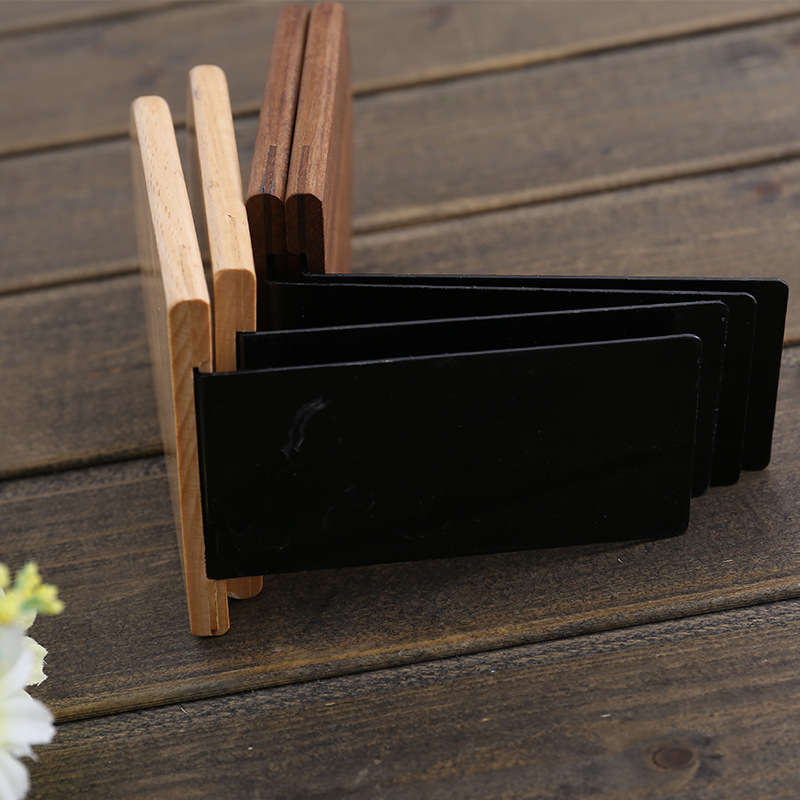Japanese-style minimalist wooden bookend, creative black walnut wood thickened bookshelf bookend, solid wood book back for students.