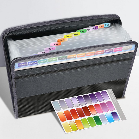A4 double-layer zippered large-capacity accordion bag, multi-layer folder, office document bag, storage bag.