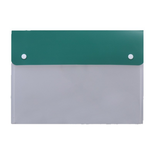 Thickened 25-mil double-button file bag, Pantone color, waterproof PP snap button file bag, A4 transparent frosted file bag