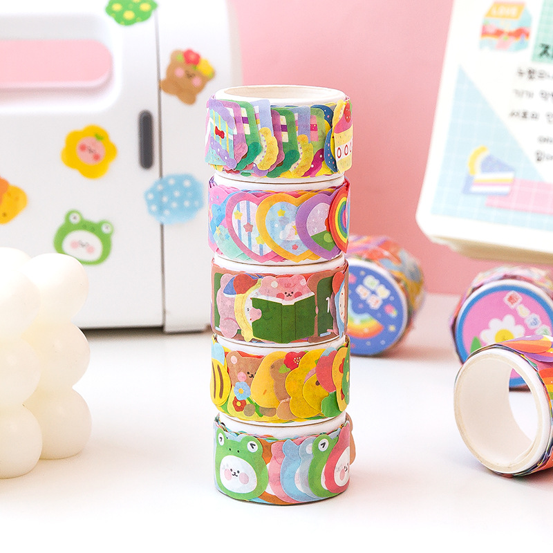 Cute, borderless, irregularly shaped washi tape; adorable elements for journaling.