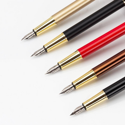 Multicolor business office metal fountain pen for practicing calligraphy