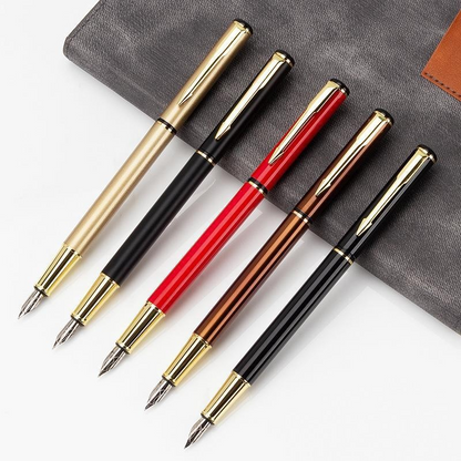 Multicolor business office metal fountain pen for practicing calligraphy