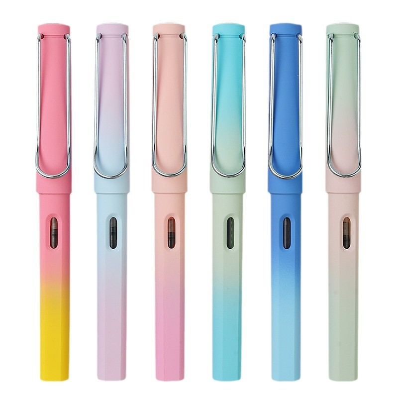 Gradient-color E-tip, EF-tip, upright posture, ink cartridge, ink, fountain pen