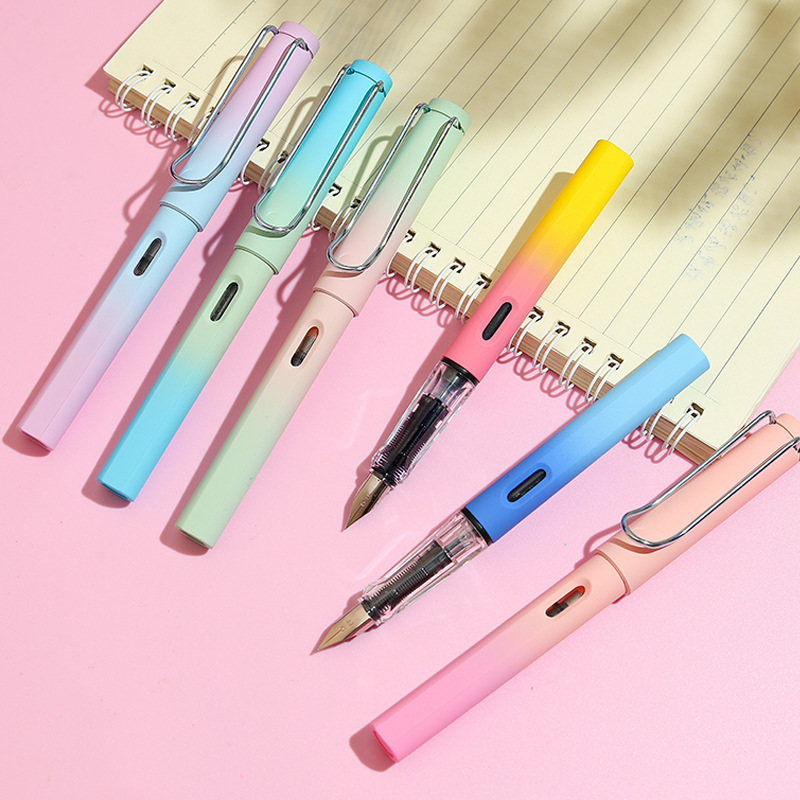 Gradient-color E-tip, EF-tip, upright posture, ink cartridge, ink, fountain pen