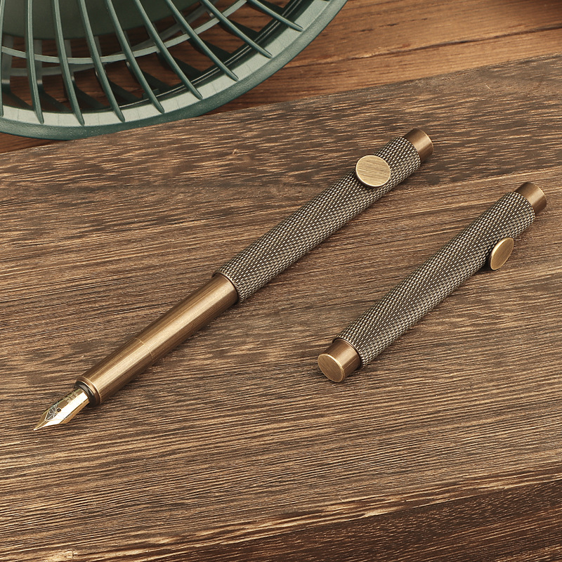 Brass, retro-style, mini, pocket-sized, portable pen