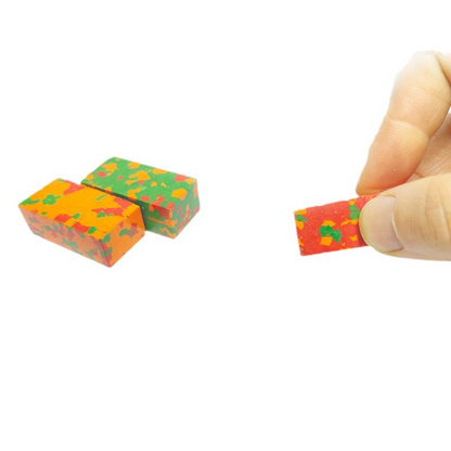 3D plastic crayons in a block shape, washable with water and do not stain hands.