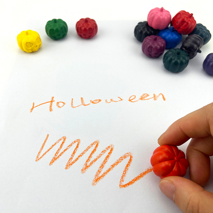 Halloween pumpkin crayons – don’t stain your hands; oil pastels too.