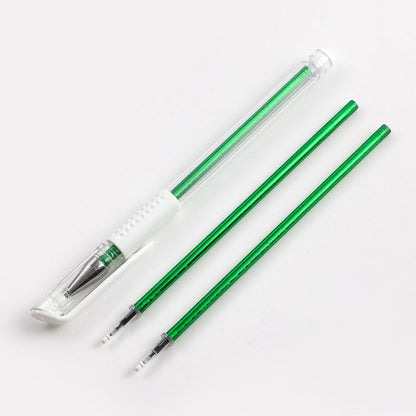 Colored pen refills: white, rose red, pink, purple; gel pens.