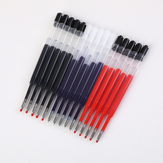 Universal replacement for black ballpoint pen refills, plastic neutral gel pen refills