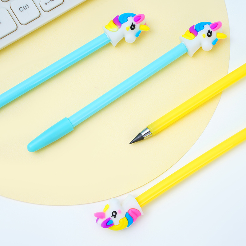 Creative cartoon unicorn-shaped, everlasting, pencil-shaped, and cute; a pencil that doesn’t need sharpening.