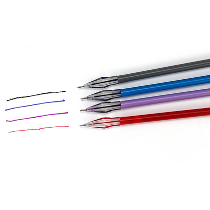 Neutral pen refills, candy-colored gel pens, and replacement refills for pens.