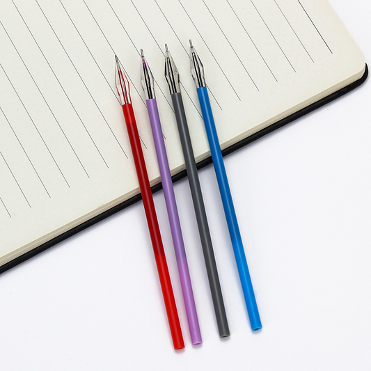 Neutral pen refills, candy-colored gel pens, and replacement refills for pens.