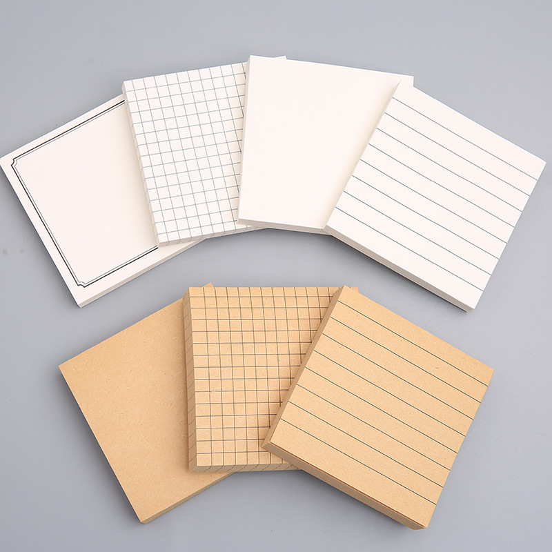 Creative sticky note pad with removable, adhesive grid-style notes and sticky note paper