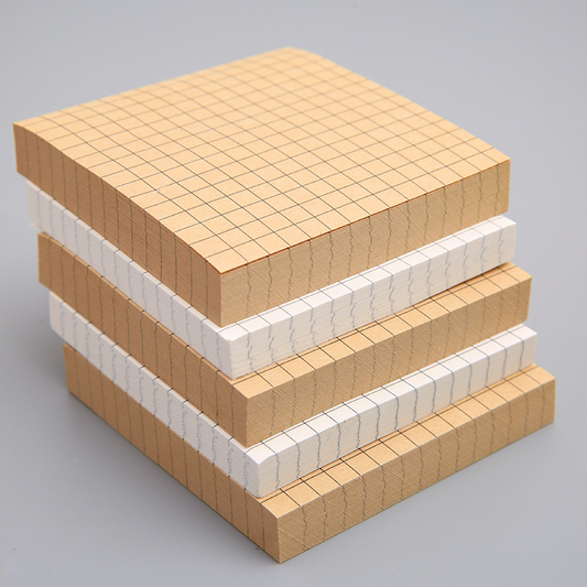 Creative sticky note pad with removable, adhesive grid-style notes and sticky note paper