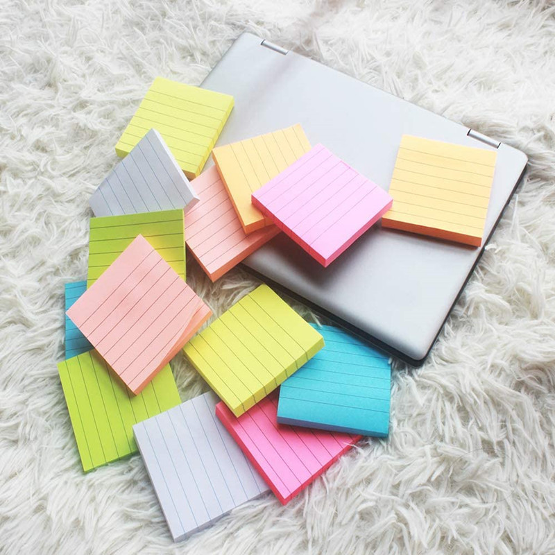 Colored sticky notes, square-shaped notes