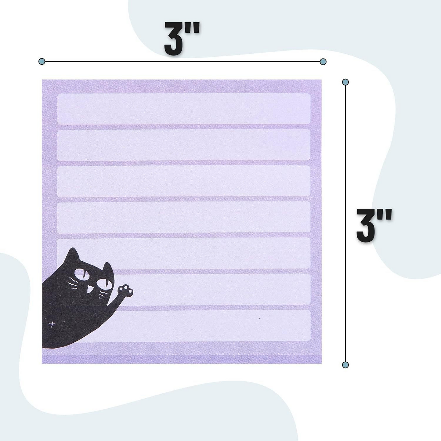 Cute cat-themed sticky notes, fridge message stickers, cartoon-style note tags