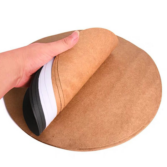 200 grams of thick, round kraft paper suitable for black-and-white art painting – 29-cm round white cardboard sheet