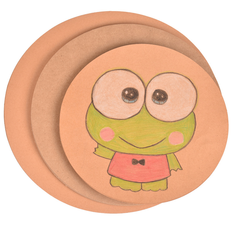 200 grams of thick, round kraft paper suitable for black-and-white art painting – 29-cm round white cardboard sheet