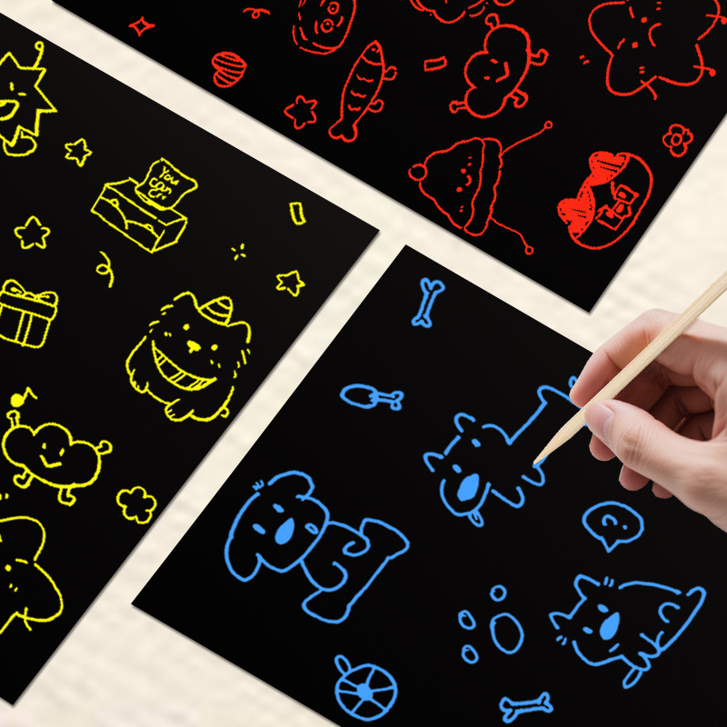 A4 monochromatic scratch paper, children's handicraft paper, 16K/8K pure-color scratch paper, monochromatic graffiti sheets