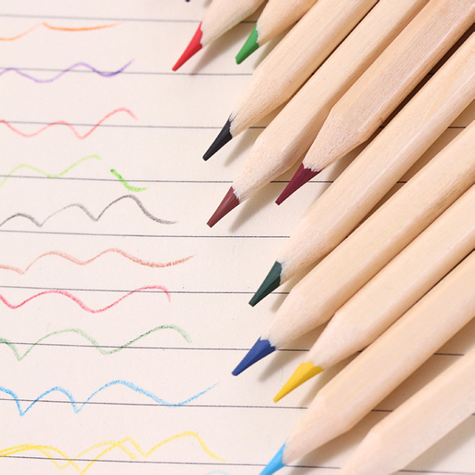 Set of 12 colored pencils in assorted colors, erasable, designed for professional students for oil pastel painting.