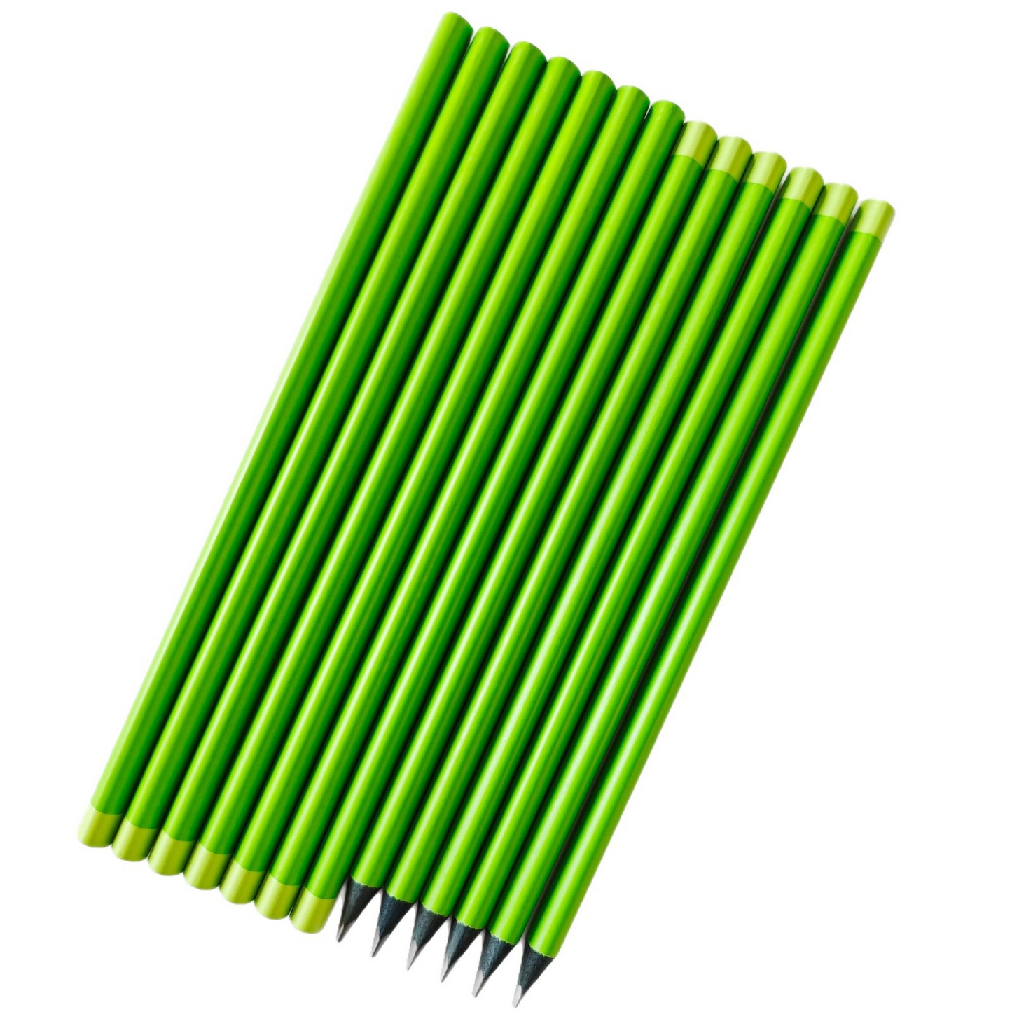 Wooden, small, green, tri-colored painted triangular pencil cases – high-quality HB2B pencils for students and school supplies.