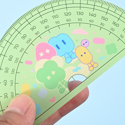 Acrylic straightedge and set square set