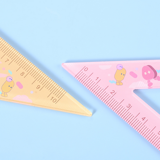 Acrylic straightedge and set square set