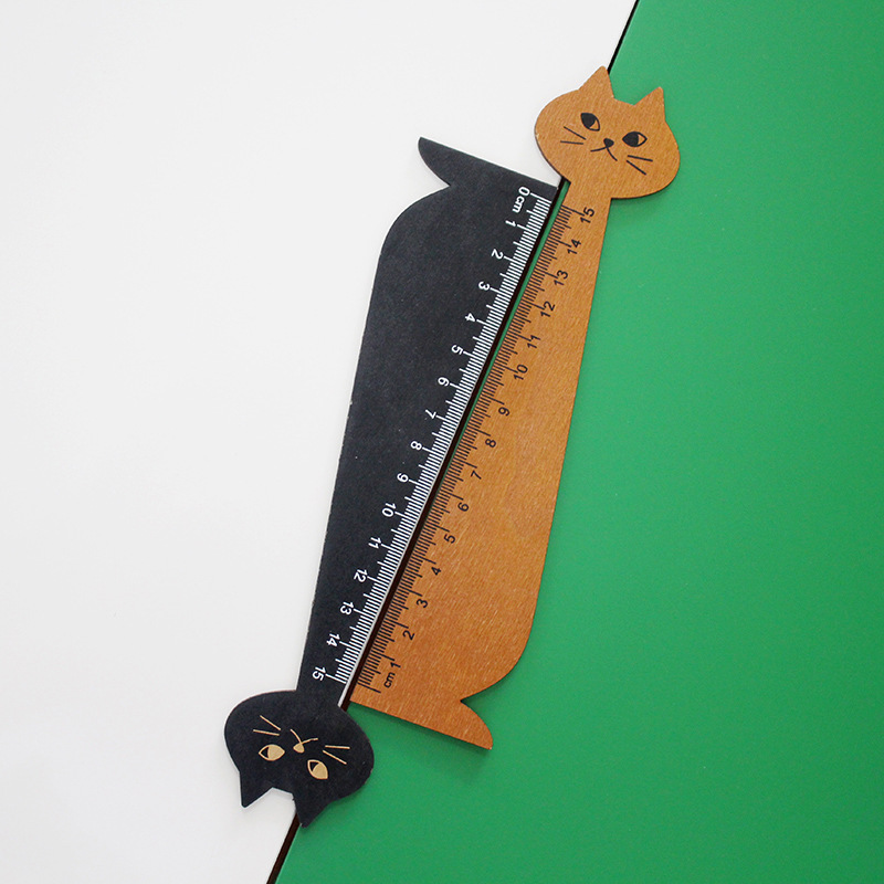 Wooden, creative, and adorable cat-shaped wooden ruler