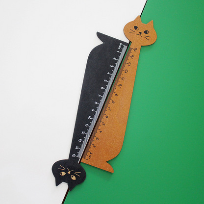 Wooden, creative, and adorable cat-shaped wooden ruler