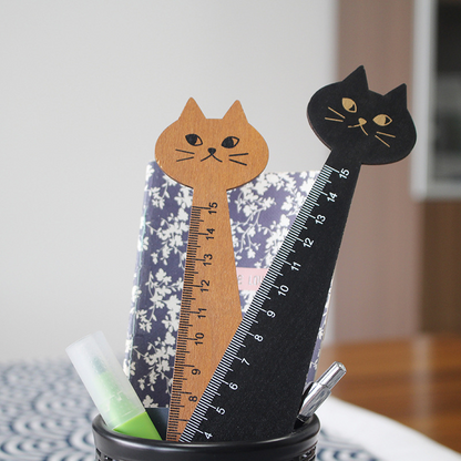 Wooden, creative, and adorable cat-shaped wooden ruler