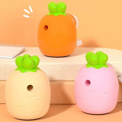 Automatic pencil lead feeder and manual pencil sharpener