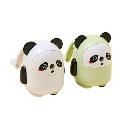 Cartoon-style pencil sharpener, automatic and hand-cranked, designed for primary school students to use for sharpening pencils.