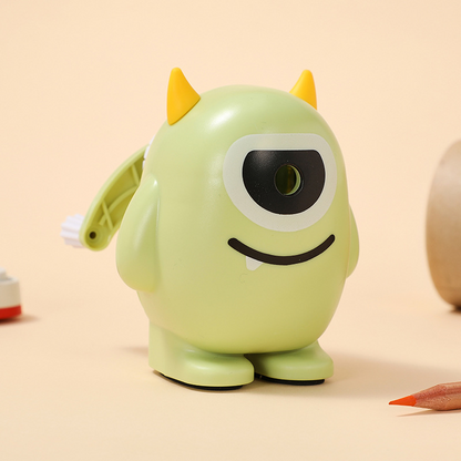 Monster-themed cartoon pencil sharpener, suitable for primary school students to use for sharpening pencils – hand-cranked type.