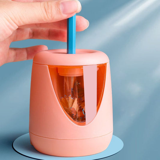 Fully automatic pencil sharpener with lead-reloading mechanism
