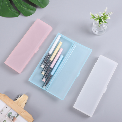 Transparent frosted pencil case, creative multi-functional pencil case, storage box, student pencil case.