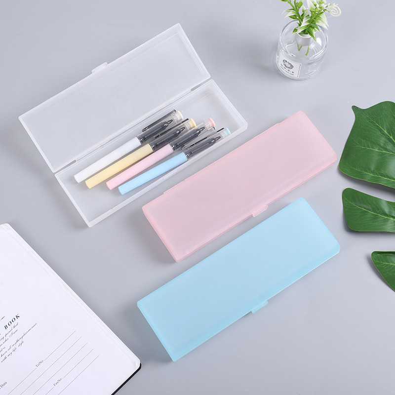 Transparent frosted pencil case, creative multi-functional pencil case, storage box, student pencil case.