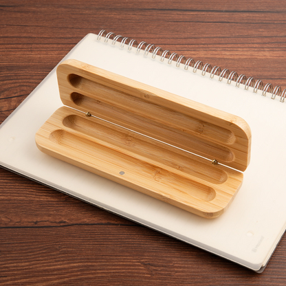 Maple wood ballpoint pen case, color-blocked folding single-pen flip case, solid wood pen case.