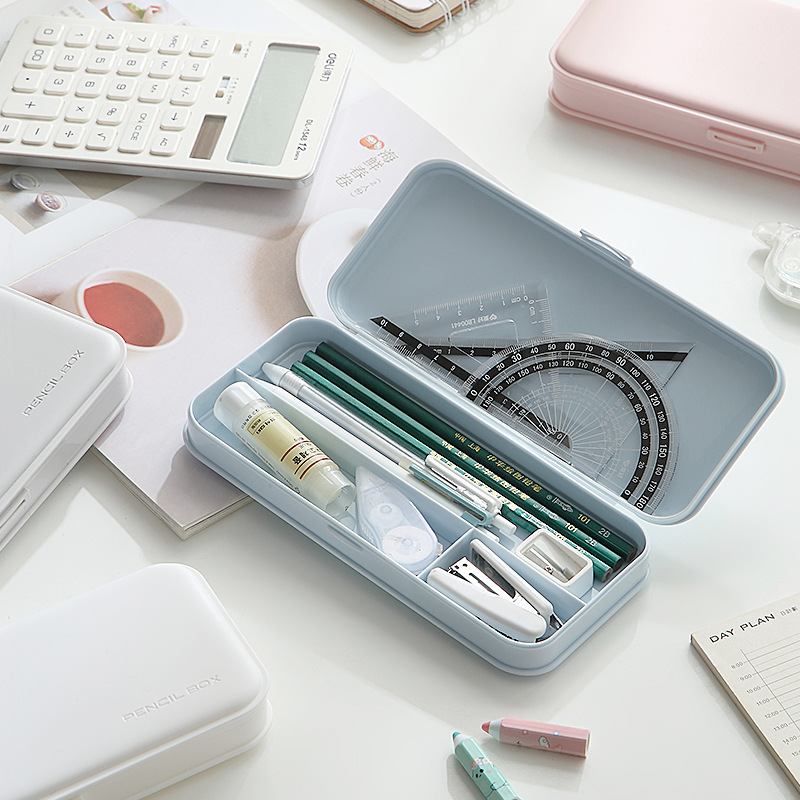 DIY pencil case, butter glue, multi-functional macaron plastic pencil case, flip-top storage box, pencil case gift box