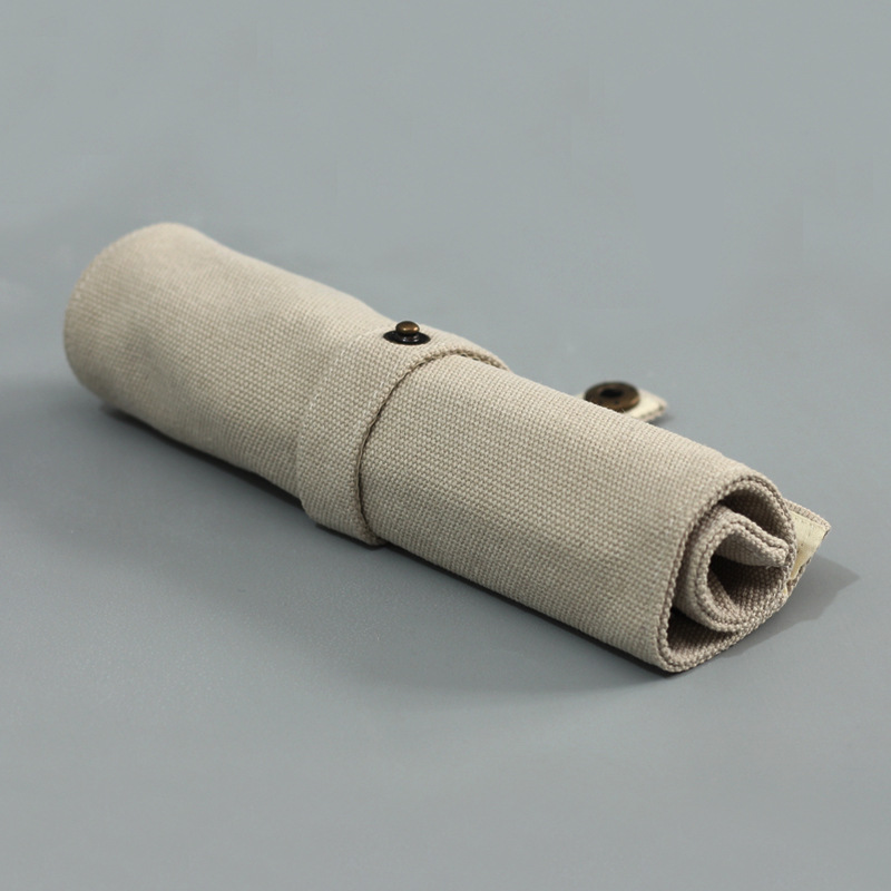 Artistic and retro Chinese style canvas pencil case for primary, middle and high school students, simple men's and women's stationery box