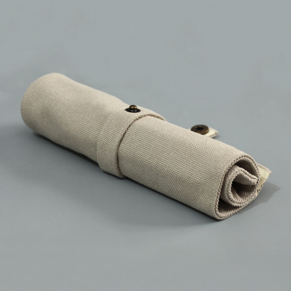 Artistic and retro Chinese style canvas pencil case for primary, middle and high school students, simple men's and women's stationery box