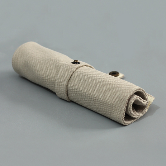 Artistic and retro Chinese style canvas pencil case for primary, middle and high school students, simple men's and women's stationery box