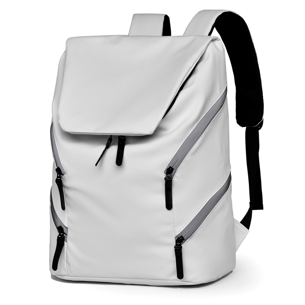 Men's backpack, large capacity, laptop bag, school bag, Japanese style leather texture, cross-border casual travel waterproof backpack