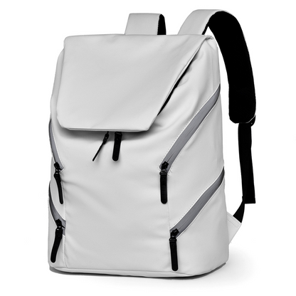Men's backpack, large capacity, laptop bag, school bag, Japanese style leather texture, cross-border casual travel waterproof backpack