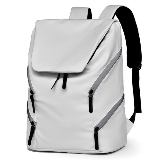 Men's backpack, large capacity, laptop bag, school bag, Japanese style leather texture, cross-border casual travel waterproof backpack