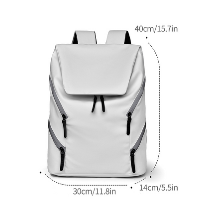 Men's backpack, large capacity, laptop bag, school bag, Japanese style leather texture, cross-border casual travel waterproof backpack